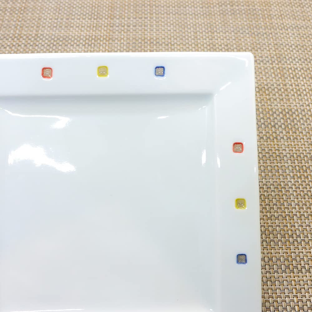 Amazon | 平皿 有田焼 波佐見焼 正角皿 水晶カラフルスクエア角