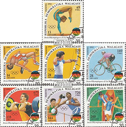 Prophila Collection Madagascar 1374-1380 (Completa Edizione) 1992 Olympics Estate ´92 (Francobolli per i Collezionisti) Biciclette