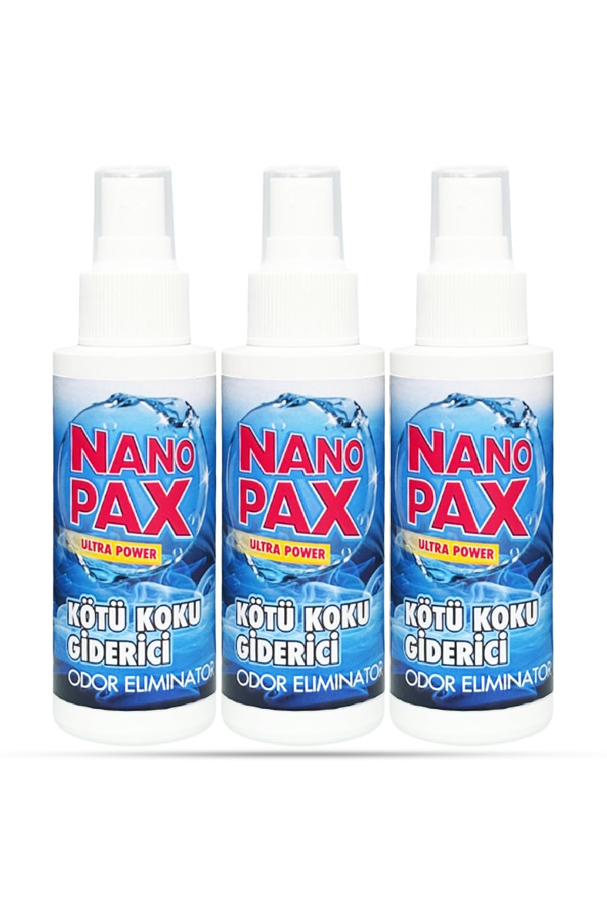 Nanopax Kötü Koku Giderici Sprey 3 x 100 ml - Hızlı Enzim Teknolojisi ile Tuvalet, Çöp ve Ter Kokularına Son - Cep Boy - 3'lü Avantaj Paketi