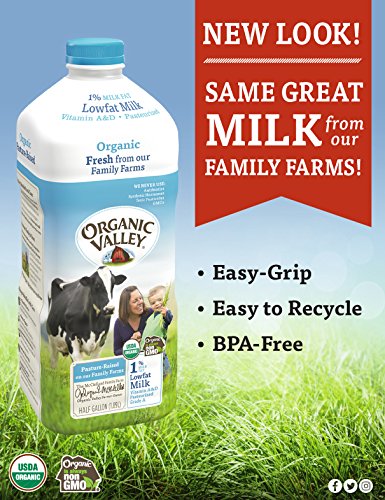 Organic Valley, Organic 1% Low Fat Milk, Pasteurized, Half Gallon, 64 oz