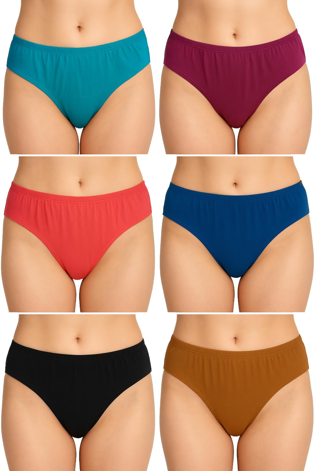 Ladies Cotton Panties Womens Cotton Underwear Breathable Soft Panties Seamless Underwear Multipack of 6, Colour May Vary-picture-26