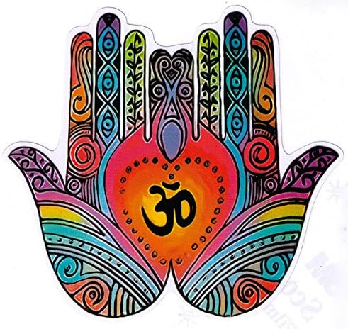 Coconut Creations Om Hands - Spiritual Small Bumper Sticker or Laptop Decal (4" x 4")