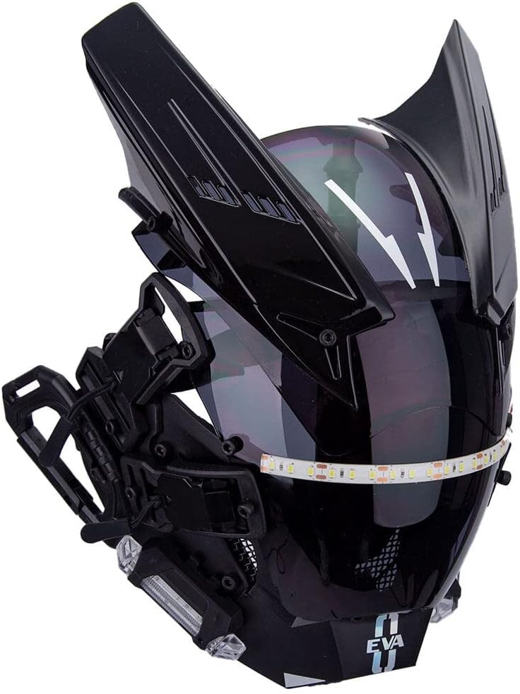 Future Punk Helmet Mask with LED Lights Cosplay Costume Props for Men