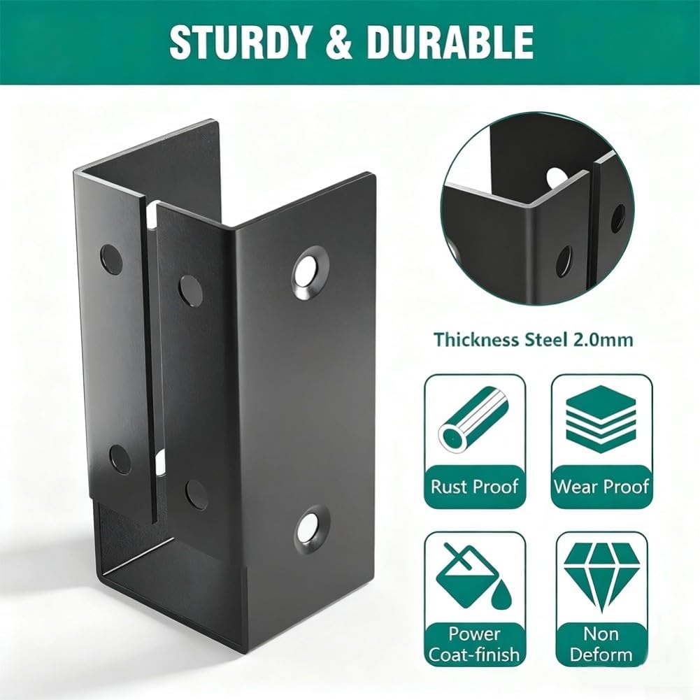 Concealed Joist Hangers for Wood Construction Featuring Steel Brackets for Beam Support in Fence, Shelf, Swing Set, and Stair Applications