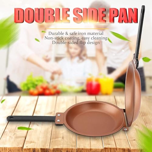 Miniatura 2 de Sartén, Doble Lado Antiadherente Flip Sartén Frito Huevo Pancake Maker Hogar Cocina Utensilios de Cocina