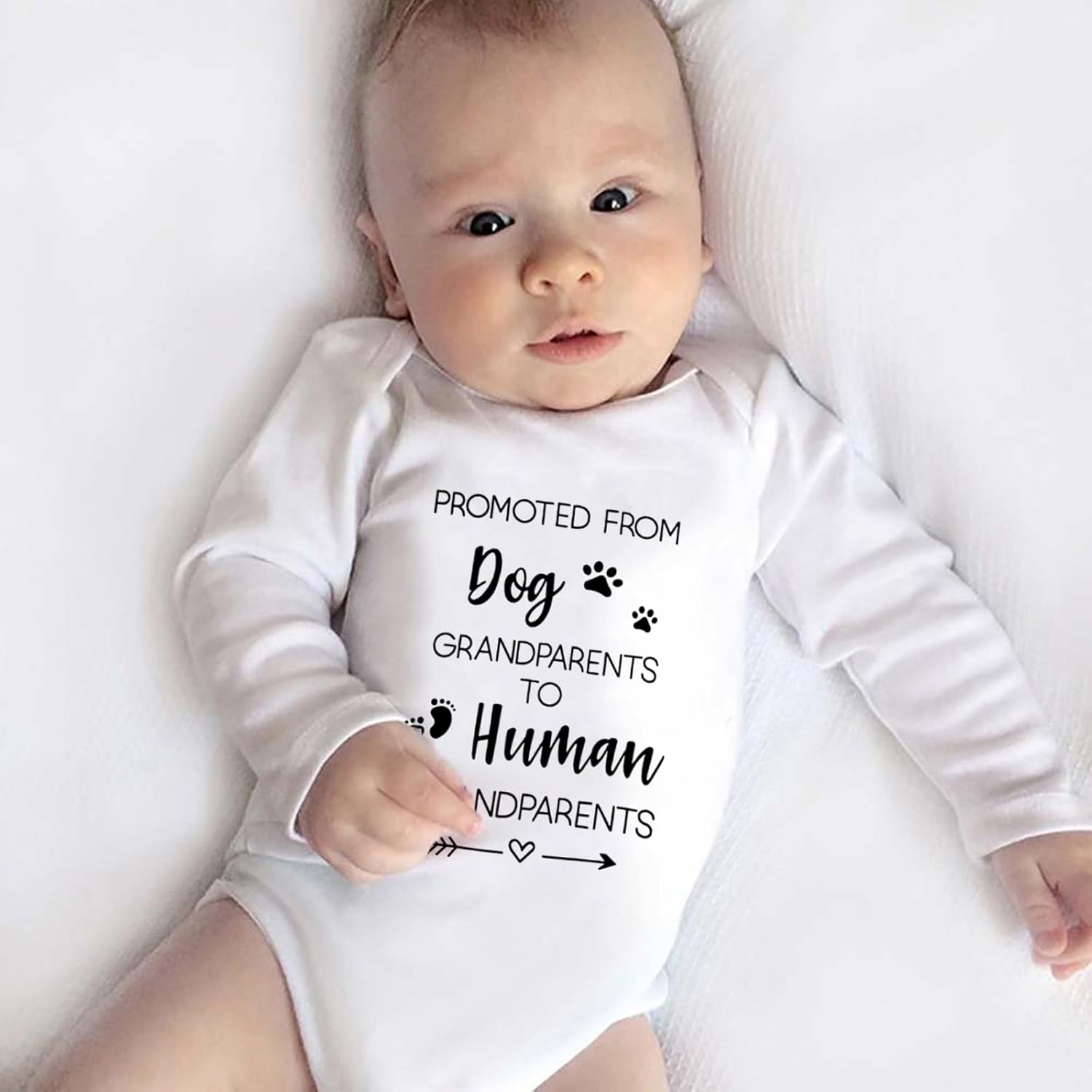 listery Pregnancy Announcement For Grandparents Baby Bodysuit Grandparents Baby Announcement Infant Promoted To Grandma - Image 3