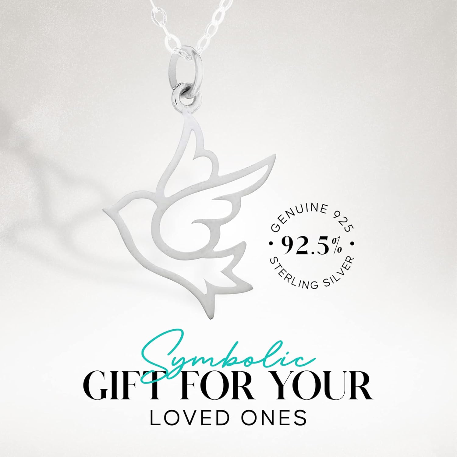MOM & THREE DAUGHTERS Confirmation Sponsor Necklace | 925 Sterling Silver Dove on 18" Chain | Confirmation Gifts for Women | Catholic Mentor Gifts