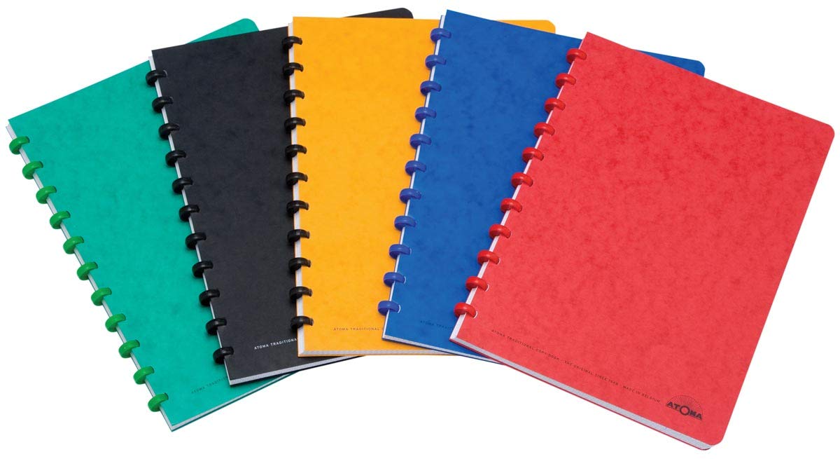 Atoma - Lot de 10 Cahiers A4 à Anneaux - Ligné avec Marge - 72 Feuilles Détachables (144 Pages) - Couverture en Carton