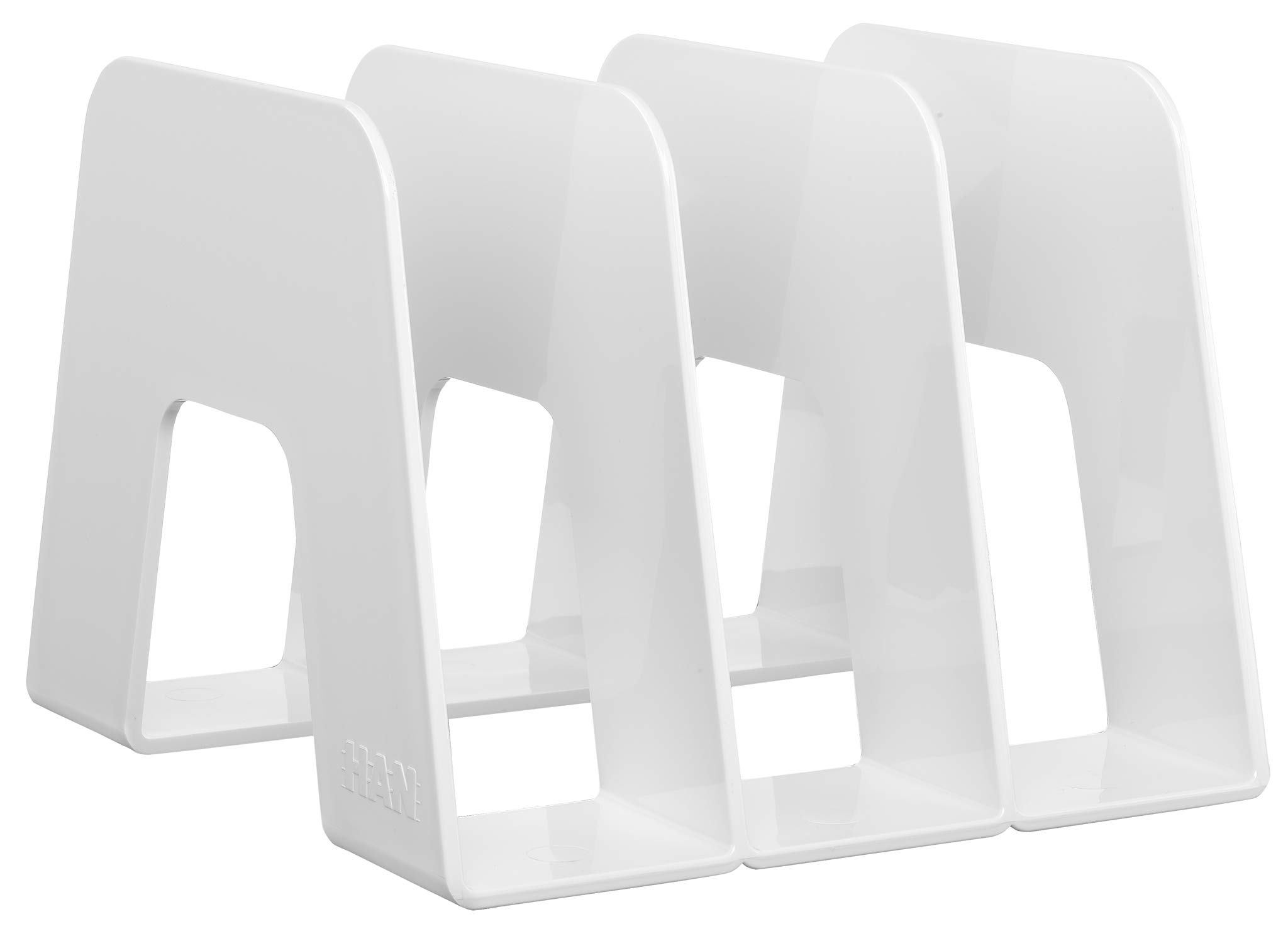 HAN SORTER 16200-12 Catalogue Rack – 2 Pieces Design Icon for Modern Environment Practical Catalogue Rack with 3 Compartments White