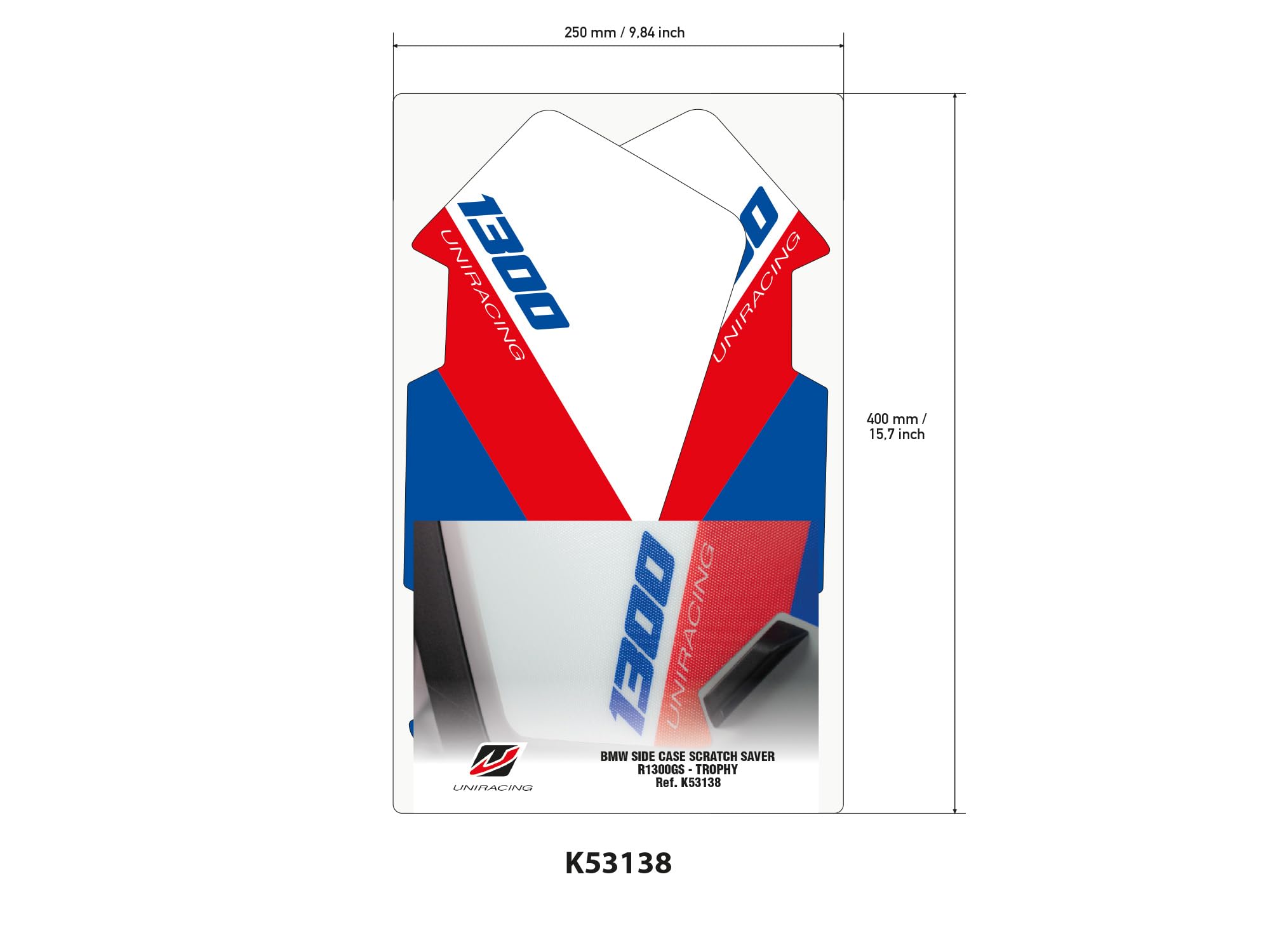 UNIRACING Kit Schutz und Dekoration des Seitenträgers OEM für BMW R1300GS Trophy