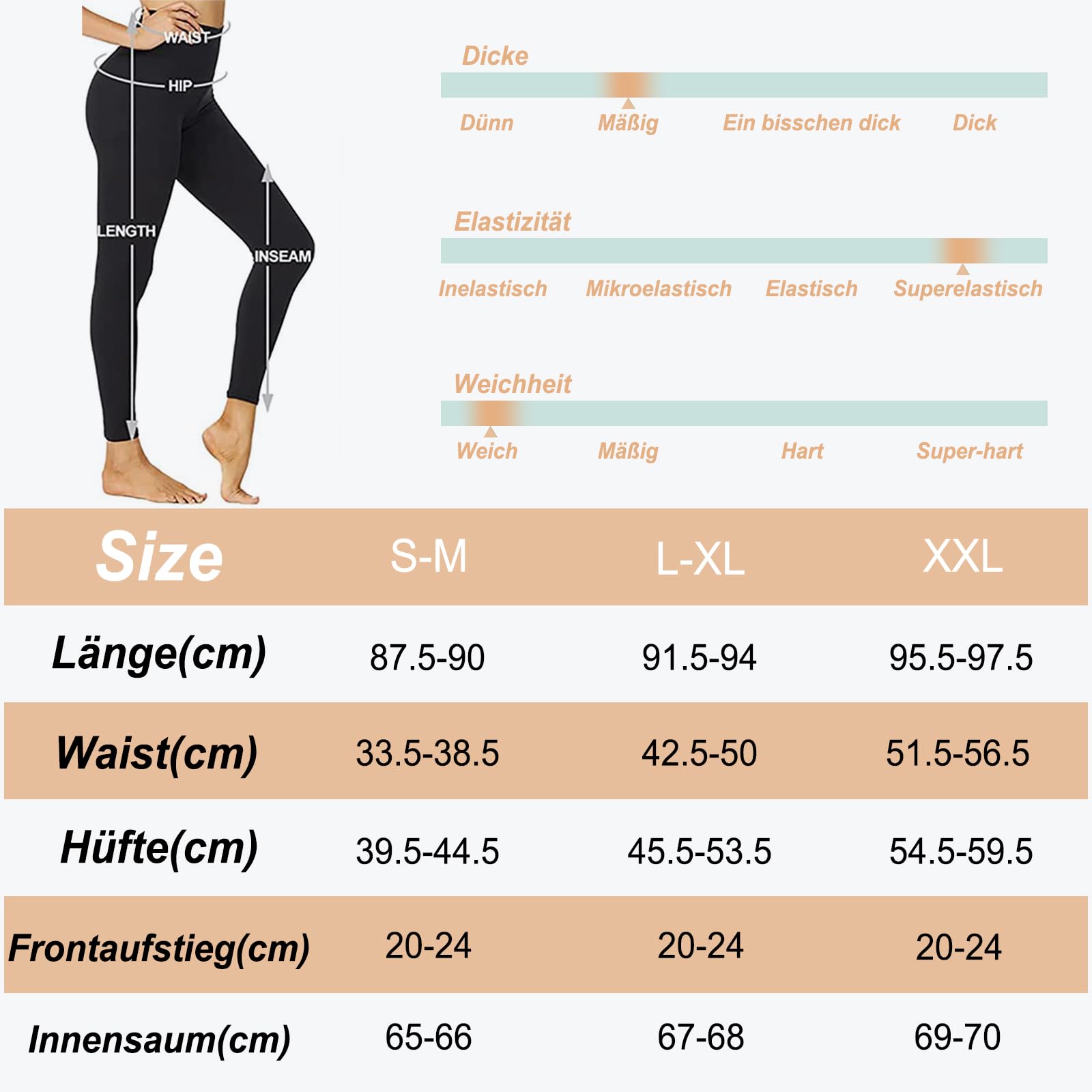 ACTINPUT Leggins Donna Vita Alta Leggings Fitness Sportivi Donna Pantaloni Yoga Controllo della Pancia Opaco Elastici Morbido Leggings