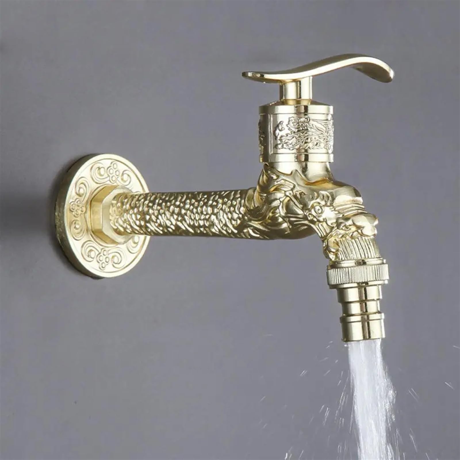 Rubinetto da parete for esterno, giardino, bagno, vasca, lavatrice(Golden)