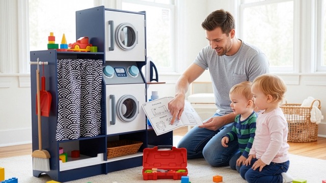 Amazon.com: Lil' Jumbl Kids Washer and Dryer Playset, Wooden