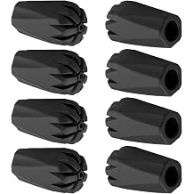 8Pcs Walking Stick Tips Rubber Cane Tips for Hiking Poles Trekking Pole End Cap Universal Fit Anti Slip Shock Absorbing Wear Resistant Durable Senior Outdoor Hikers Mountaineers Black