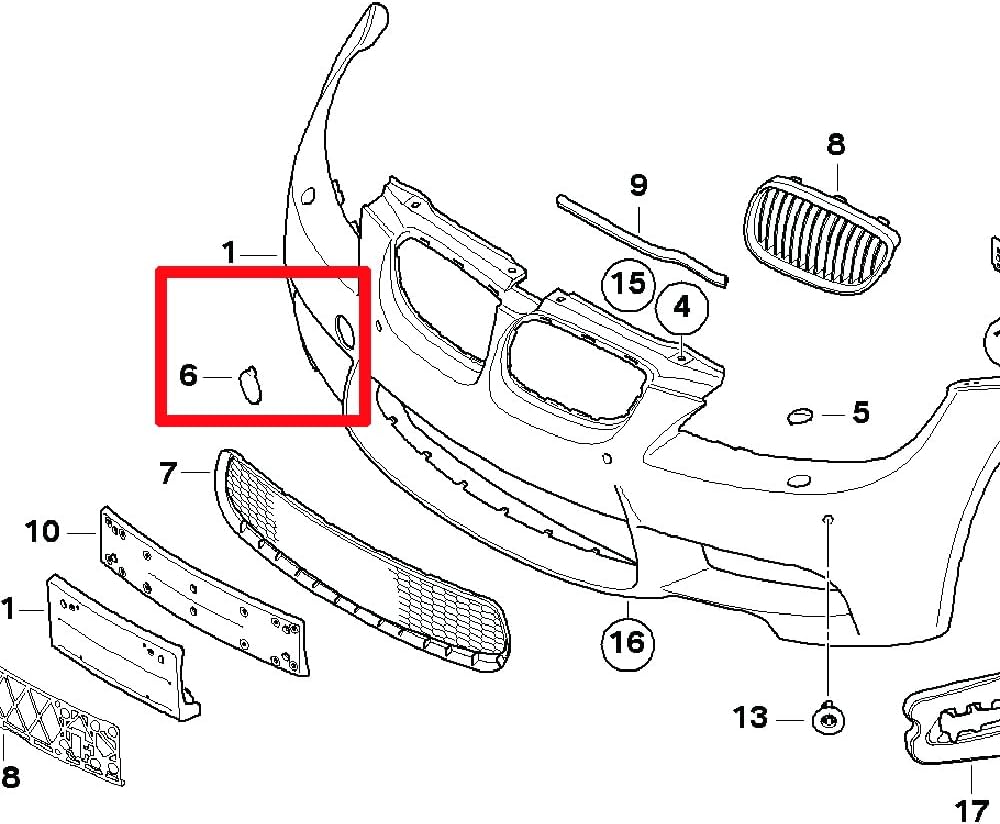 Front Tow Cover for 07-13 BMW M Series M3 4door E90 Sedan 2door E92 Coupe E93 Convertible 2007 2008 2009 2010 2011 2012 2013 Bumper Towing Hook Eye Cap 51118043981 (Black)