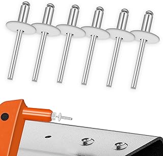 100pcs Aluminum Large Flange Blind Rivets, 3/16" x 3/8", Flange Diameter 5/8" (16 mm), Pop Rivets Assortment Kit Blind Rivet by Bolt Dropper, Grip Range(3-6mm)
