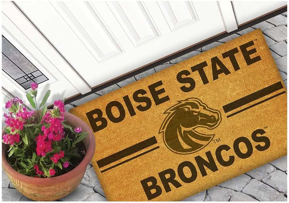 KH Sports Fan Boise State Broncos Team Logo Coir Doormat, 18x30 Inches, Broncos Outdoor Rug; Display Your Team Spirit with This Unique Boise State Broncos Doormat