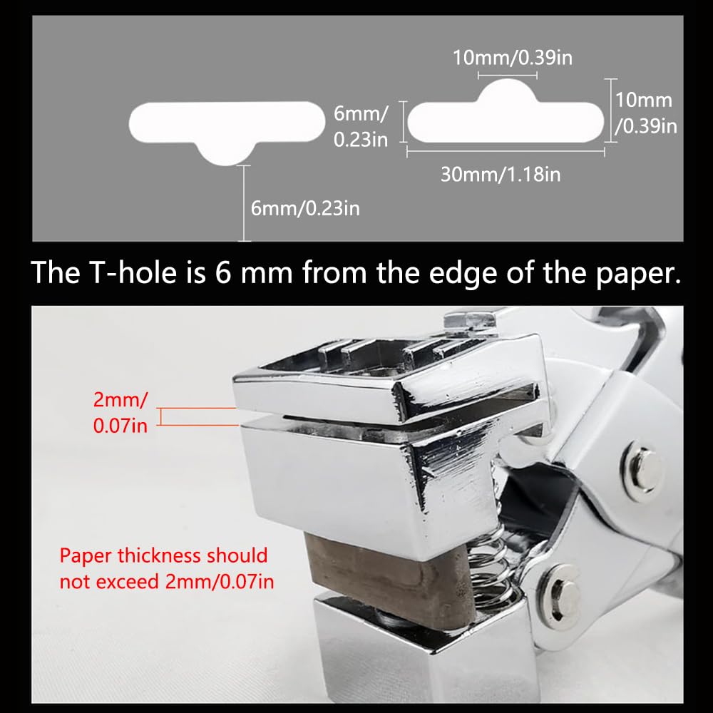 Punch met één gat - Hand Hold Hole Puncher, Heavy Duty ponsmachine voor kaarten plastic karton, doe-het-zelf gereedschap, 8 mm gaten (zwart