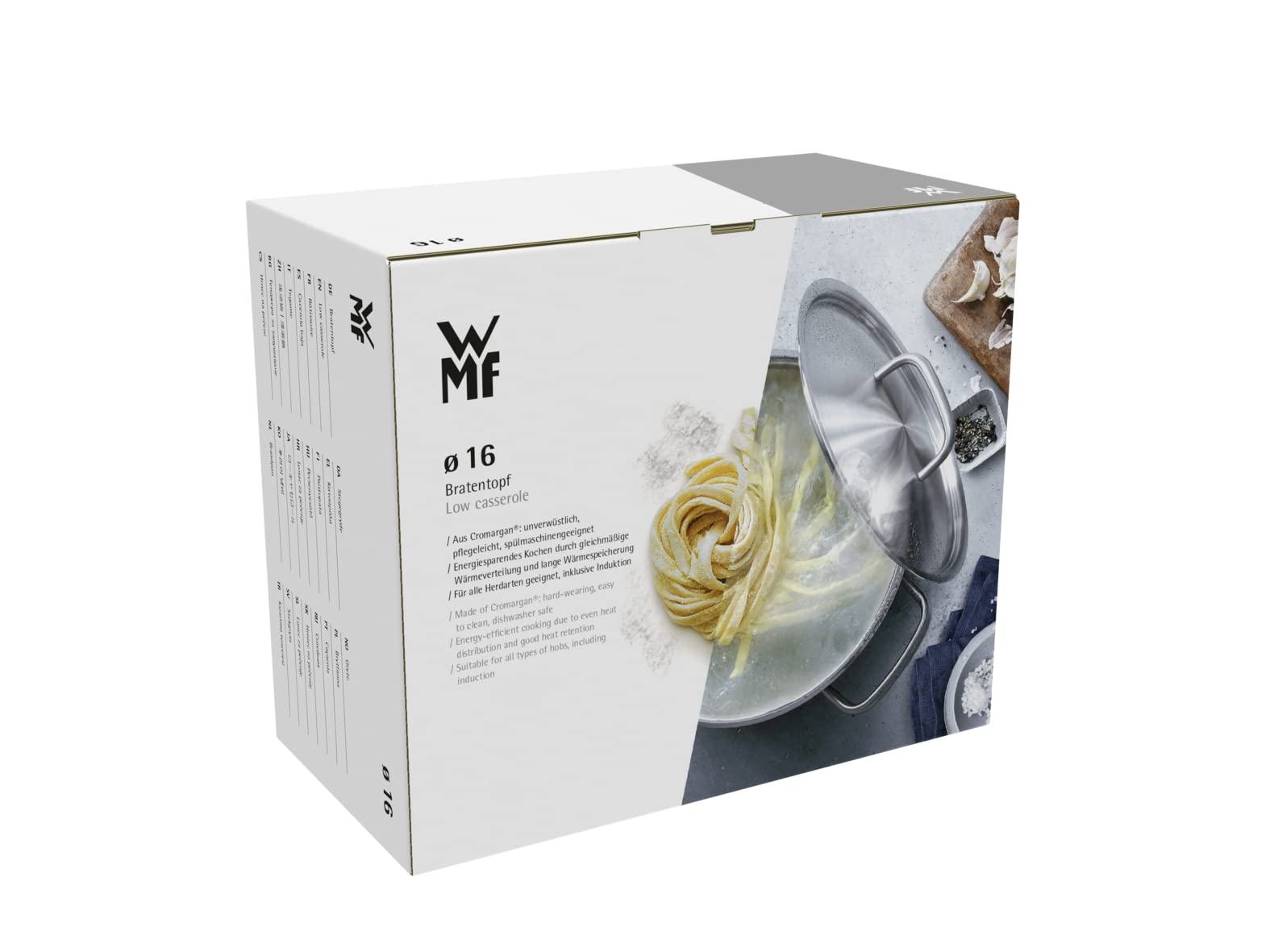 WMF Premium One Kochtopf klein 16,5 cm, Metalldeckel mit Dampföffnung, Bratentopf Induktion 1,5l, Cromargan Edelstahl poliert, Innenskalierung