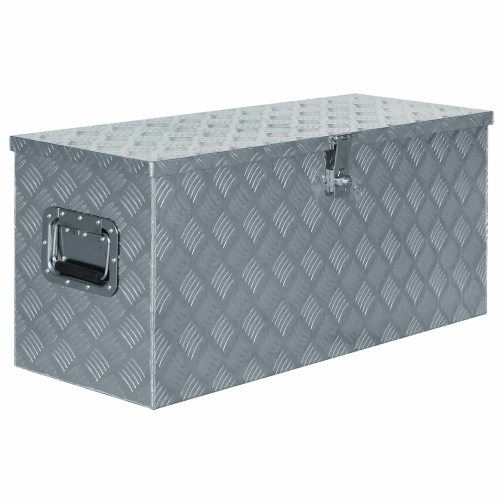 ShGaxin Aluminiowa skrzynka 90,5x35x40 cm srebrna, metalowa skrzynka narzędziowa, skrzynka narzędziowa, aluminiowa skrzynka 142940