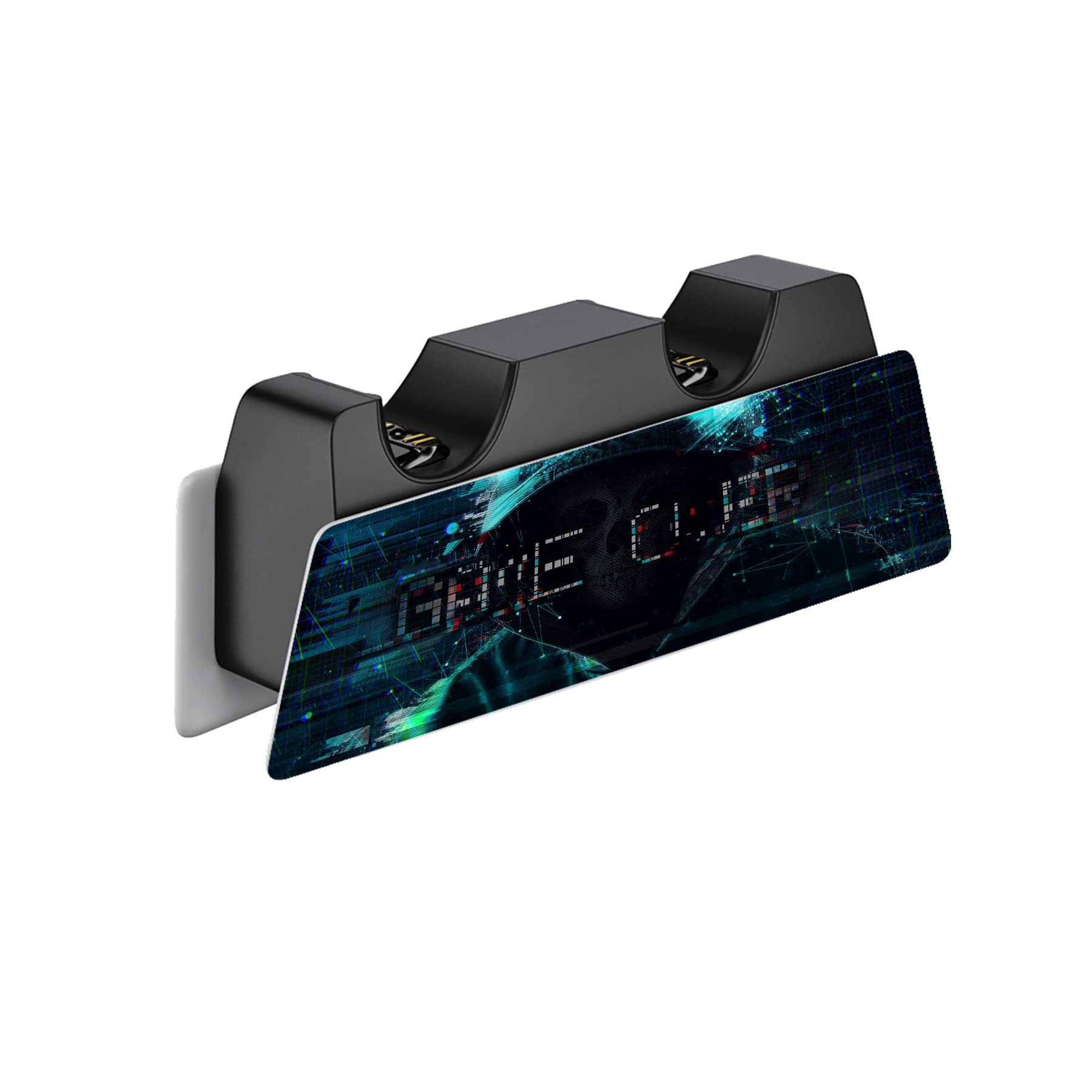 PlayVital Pegatina Completa para ps5 Edición Digital - Calcomanía Vinilo para Consola, Control, Estación de Recarga, Control Remoto y Audífonos, Adhesivo Piel (Game Over Hacker)