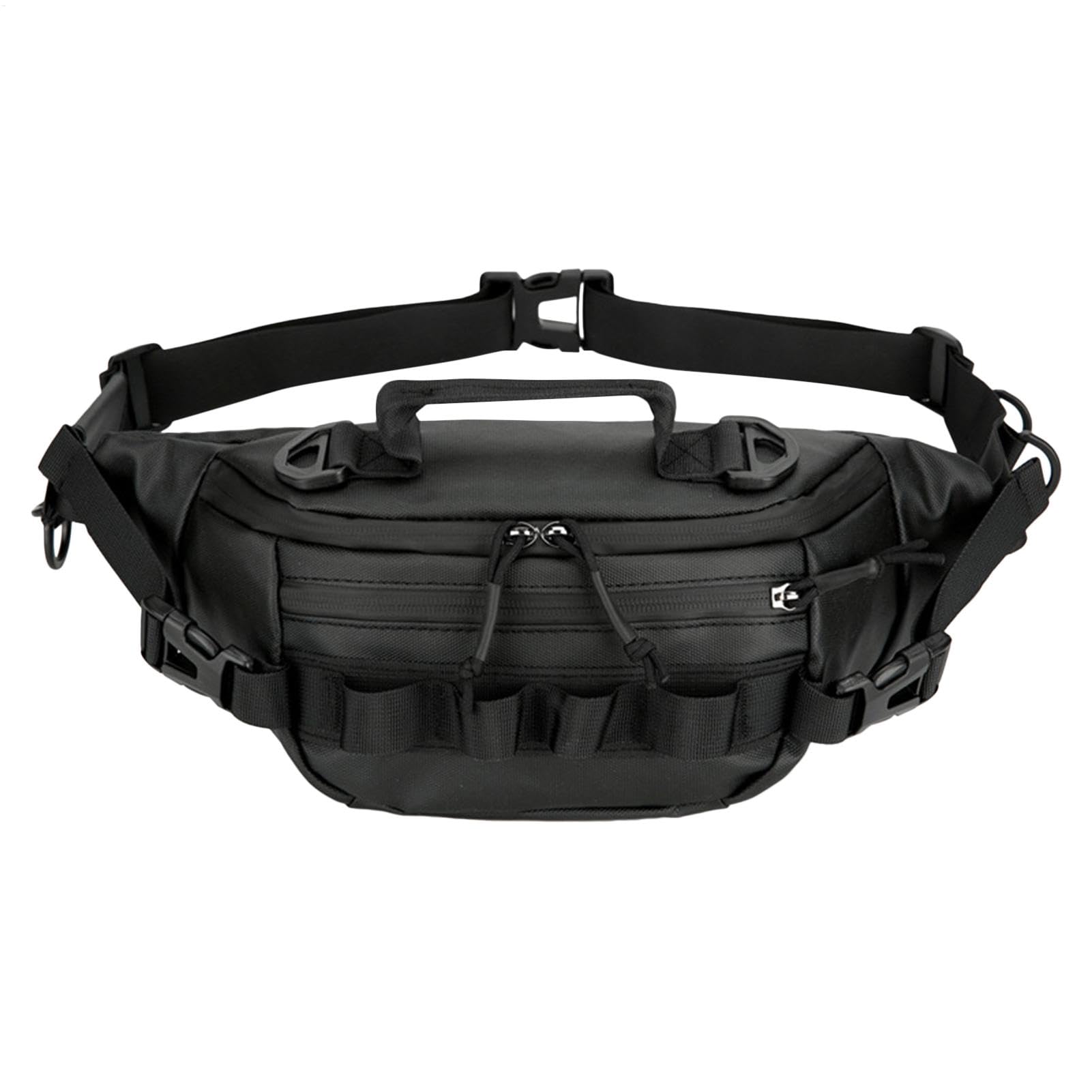 Marsupio da pesca – Marsupio per pesca a mosca, marsupio multifunzionale per escursionismo, borsa portatile per pesca a mosca, accessori per uomini e donne, corsa, ciclismo, escursionismo, Nero