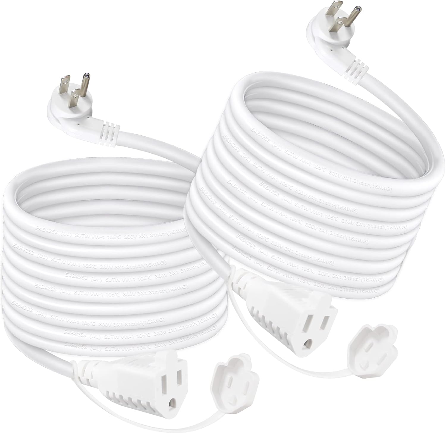 10FT Outdoor Weatherproof Power Extension Cord White Low