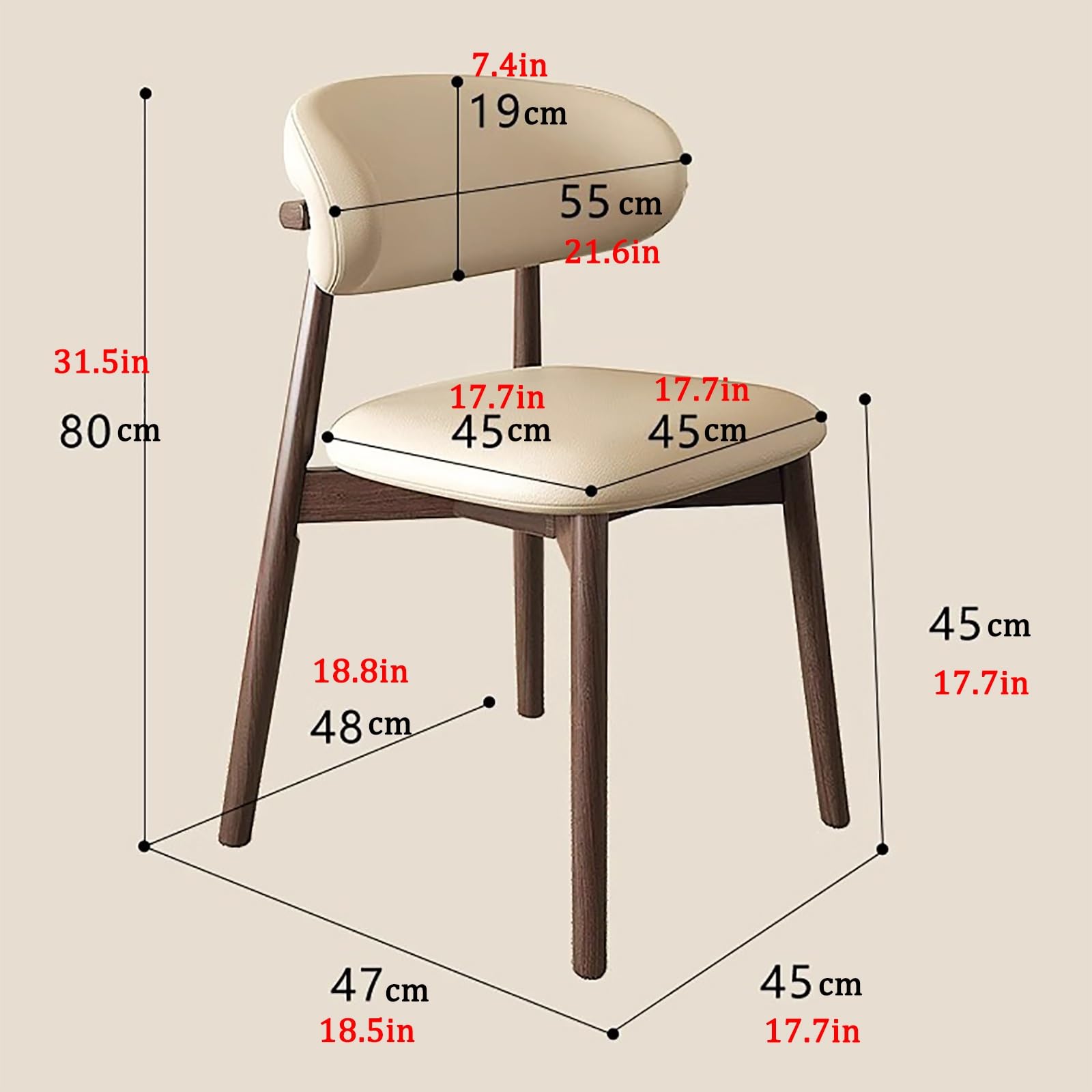 Sillas de comedor modernas con respaldo ergonómico curvado, cómodo asiento tapizado para cocina y sala de estar