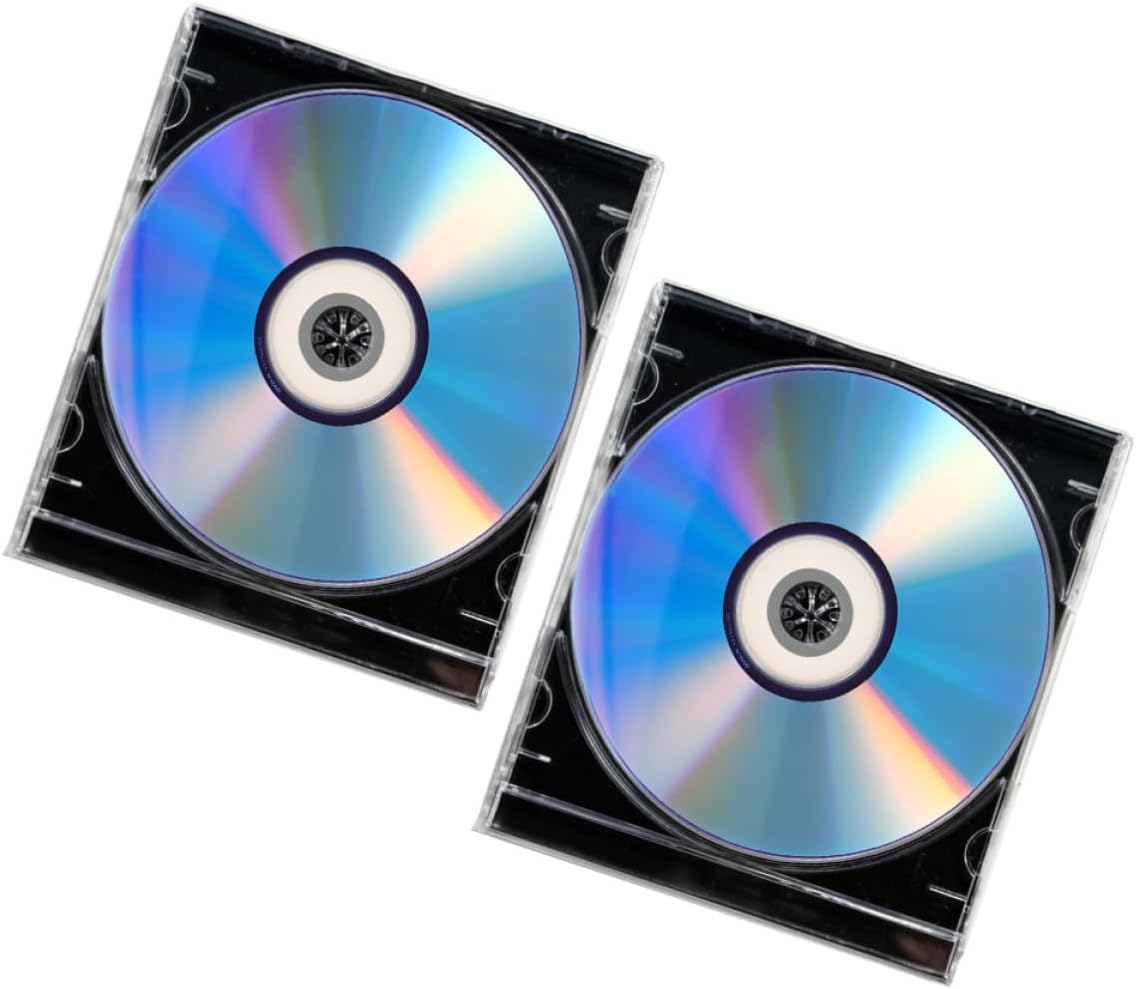 2 Sets Blank DVD-r Discs High Storage Capacity Writable Media Discs with Jewel Case Box for Music and Video Camera Use, for Corporate Phone Records and Home Data Recording