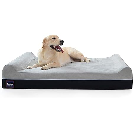 Laifug Orthopedic Memory Foam Extra Large Dog Bed with Pillow and Durable Water Proof Liner & Removable Washable Cover & Smart Design