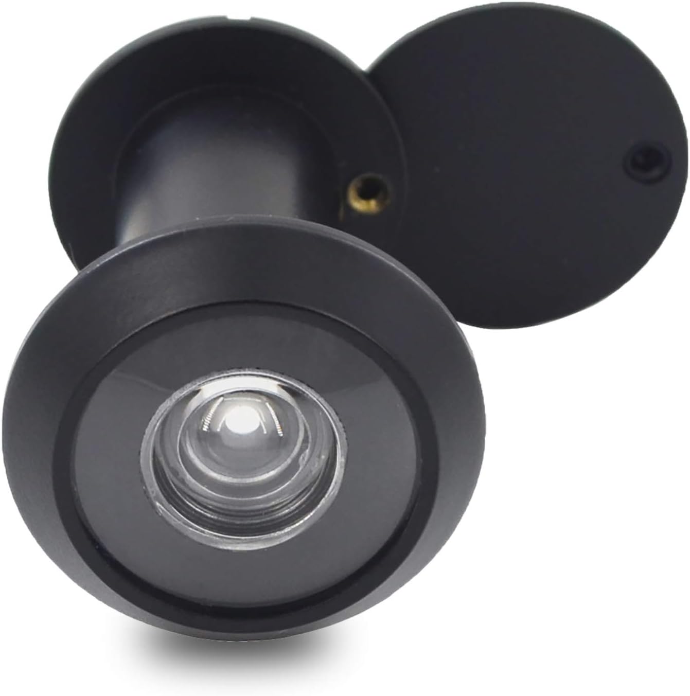 Door Viewer Peephole, Solid Brass 200-degree Door Viewer with Heavy Duty Rotating Privacy Cover for 1-3/8" to 2-1/6" Doors for Home Office Hotel (Black)