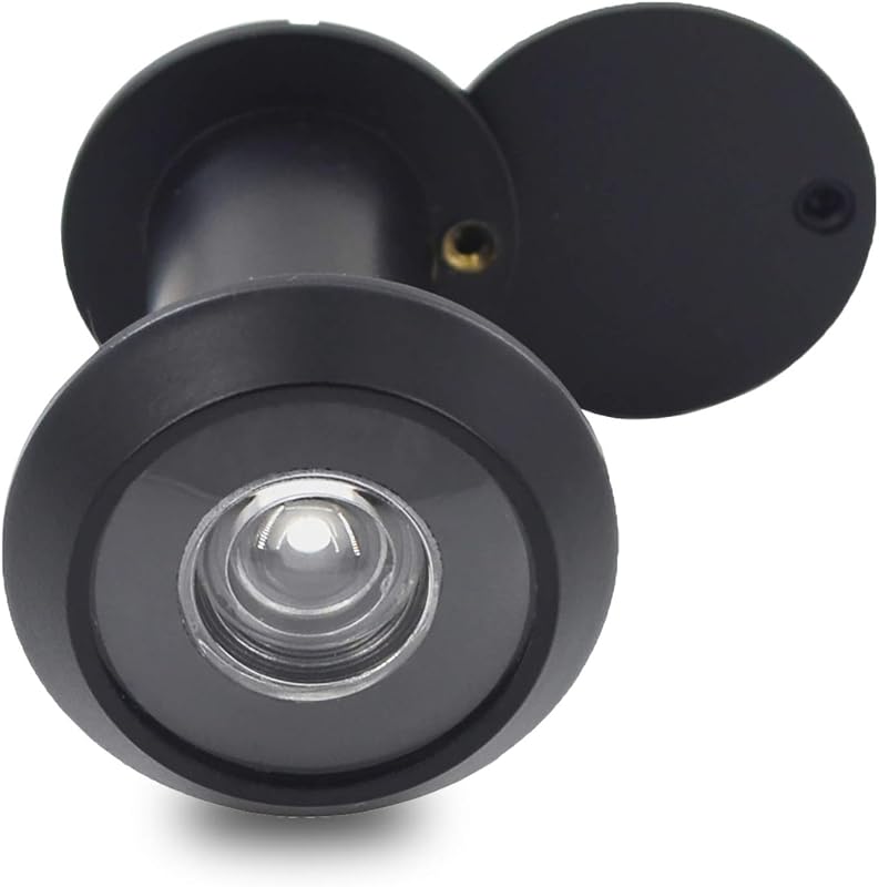 Door Viewer Peephole, Solid Brass 200-degree Door Viewer with Heavy Duty Rotating Privacy Cover for 1-3/8" to 2-1/6" Doors for Home Office Hotel (Black) | Solid Brass, 220-degree View, Easy to Install, Heavy Duty, for Front Door Home Office Hotel