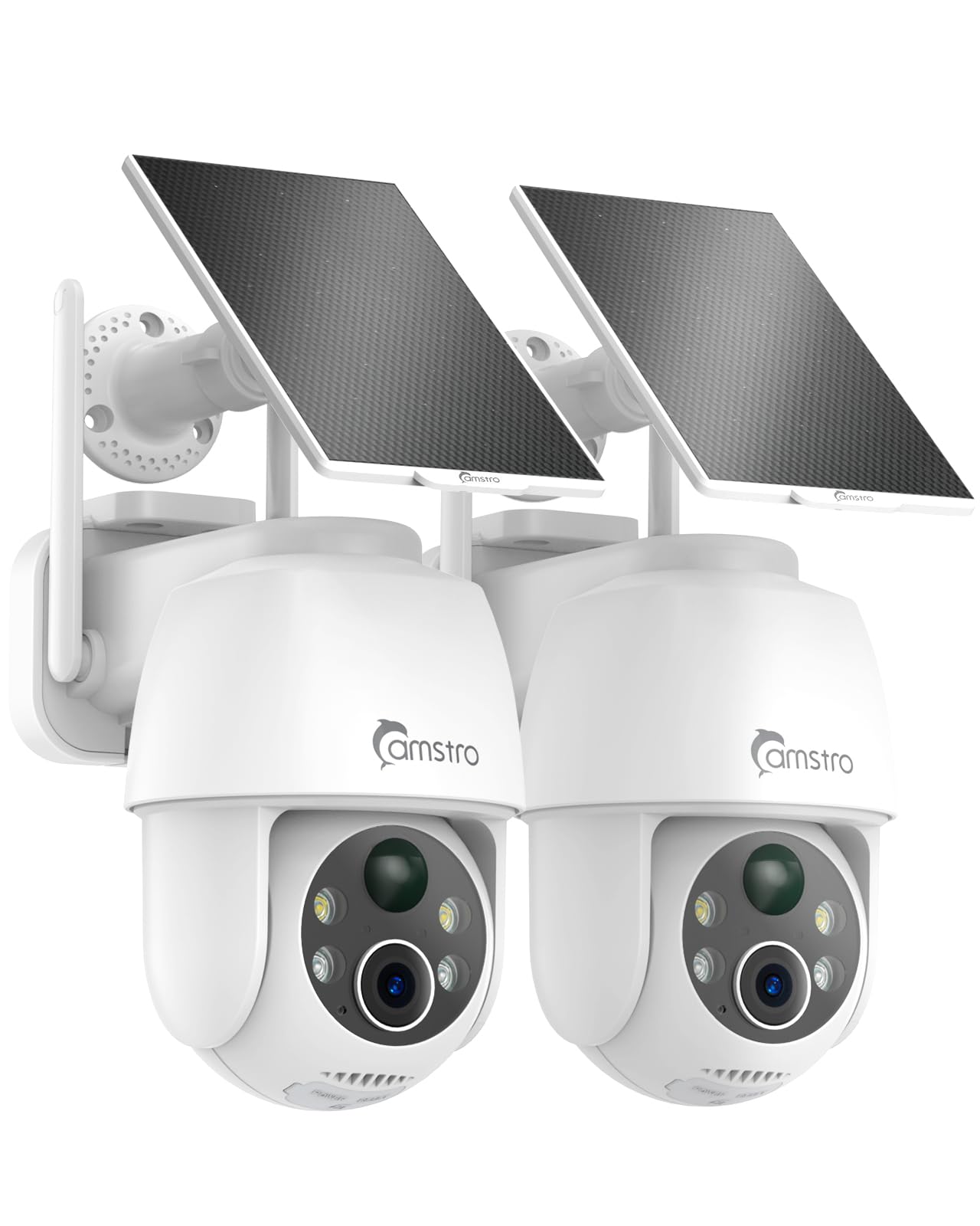 Camstro 2K Security Camera Wireless Outdoor Solar, 360° PTZ Camera Surveillance Exterieur 3MP Battery Powered Cam with Color Night Vision, 2-Way Audio,2.4Ghz Only