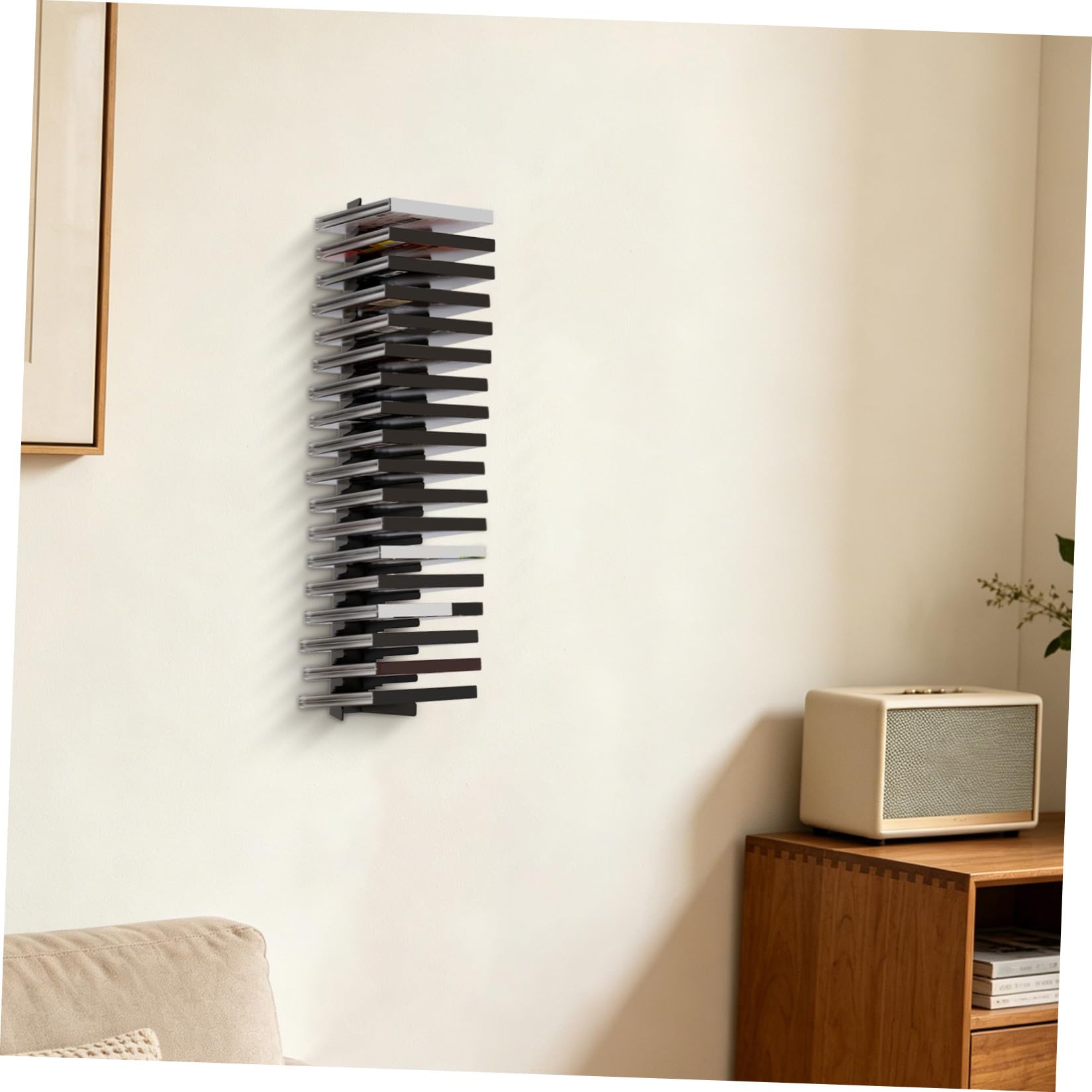 PRETYZOOM 4 Pezzi Supporto da Parete per Custodie Videogiochi Scaffale in Acciaio Resistente Salvaspazio Organizer Verticale per CD Dvd e Dischi Porta Media Compatto per Camera e Zona