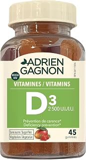 Adrien Gagnon - Vitamin D3 Sugar-Free 2500iu Gummies - Orange Flavor, 60 Count