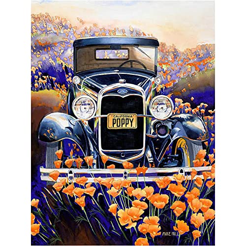 5D DIY Diamond Painting Kits LKW-Blume Voll Bohren Strass Kristall Diamant Malerei Kinder Erwachsene Kreuzstich Stickerei Anzahl Mosaik Für Home Wall Dekoration Handwerk Round Drill 60x80cm AAB15865