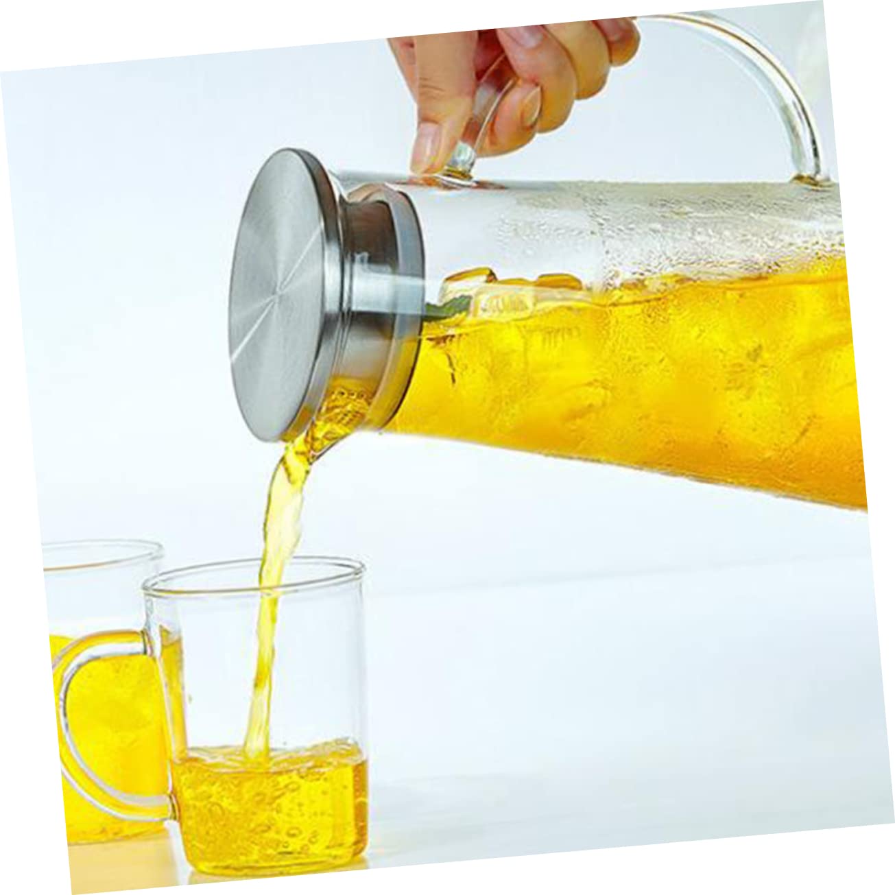 Große Wasserflasche und Spülmaschinenfest aus Borosilikatglas Feine Verarbeitung mit 1450ml Fassungsvermögen für Küche und Haushalt