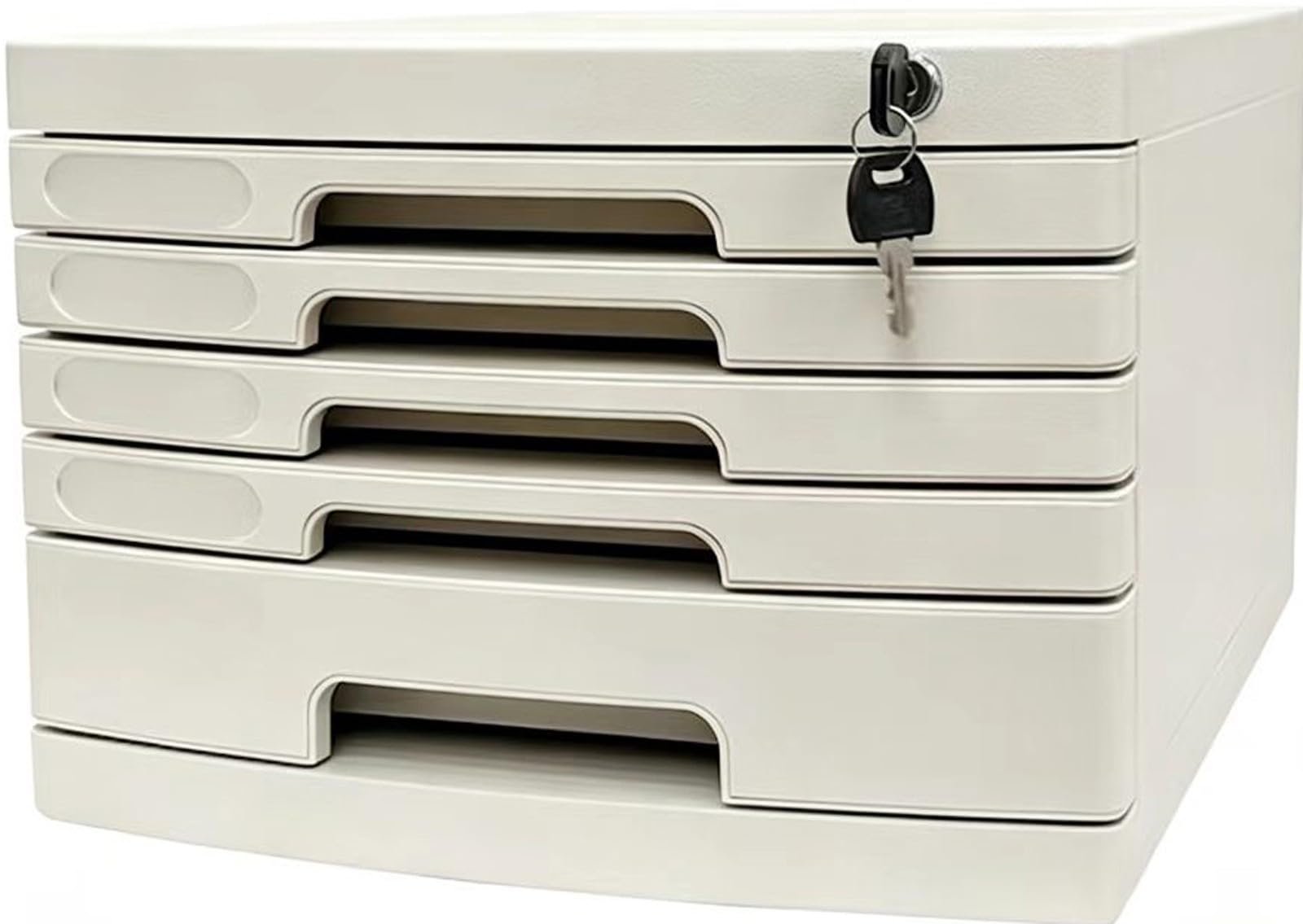 Archivador de Oficina Compacto con Cerradura, de 2 a 14 Cajones, Organizador de Documentos de Escritorio de PláStico, CajóN de Almacenamiento de Papel Multicapa(Small (5 Layers))