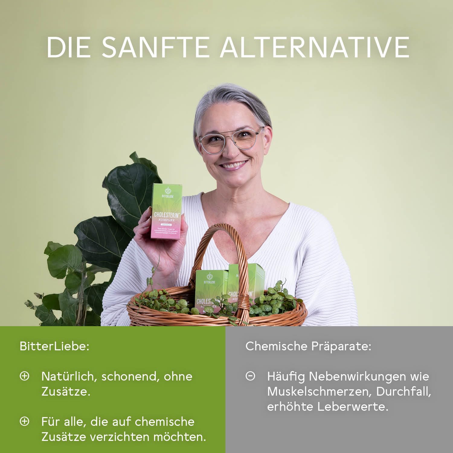 BitterLiebe Cholesterin* Komplex, einzigartige Kombination aus Bitterstoffen, Beta-Glucanen und Cultavit, 3-fach Wirkung auf Cholesterinspiegel (1)