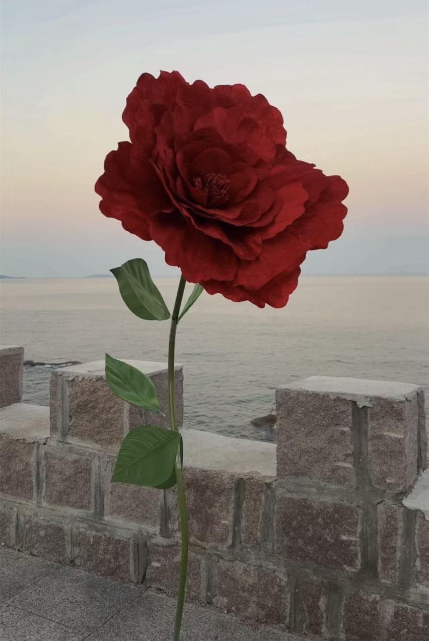 YUANXIN Rosa Gigante de 165 cm - Flores Artificiales Falsas, Regalo Creativo Hecho a Mano para Aniversario de Boda, Día de San Valentín, Día de la Madre y Decoración