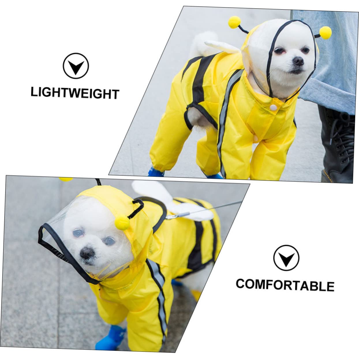 Manteaux imperméables pour Chiens, imperméables pour Chiens, 2 pièces, Tissu imperméable pour Animaux de Compagnie, Grand Chien Glissant