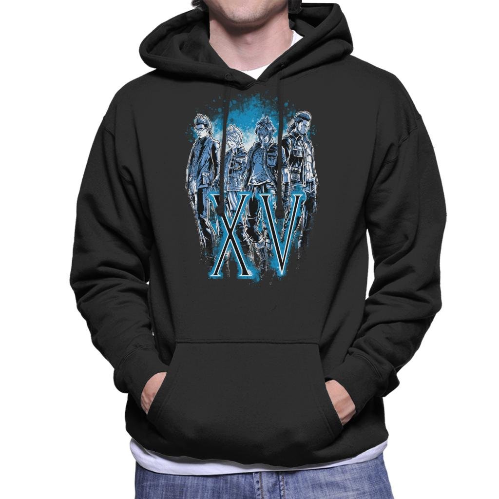 Cloud City 7 Men's Black Final Fantasy Xv Character Portrait Hooded Sweatshirt