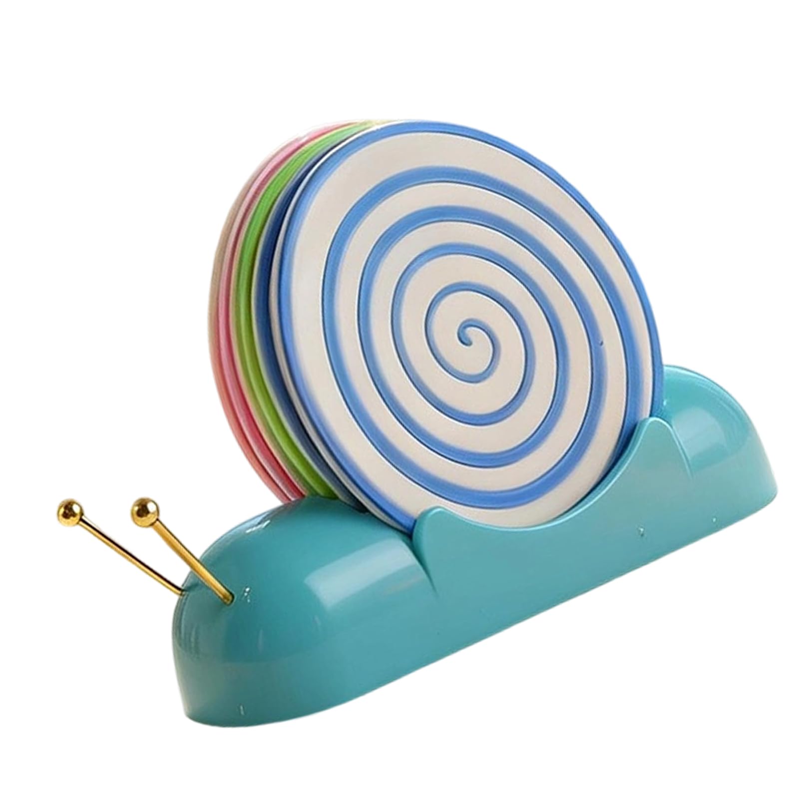 Qusinfc Snail Silicone Coasters Set with 6 Nonslip Pads for Drinks Home Slip Proof Cup Mat