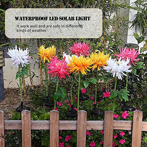 yeacher Luzes solares de flores ao ar livre Luzes de energia solar crisântemo em forma de flor LED L