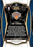 Vista 2 de 2020-21 Panini Select Blue #187 Obi Toppin Premier Level New York Knicks RC Rookie NBA Basketball Trading Card