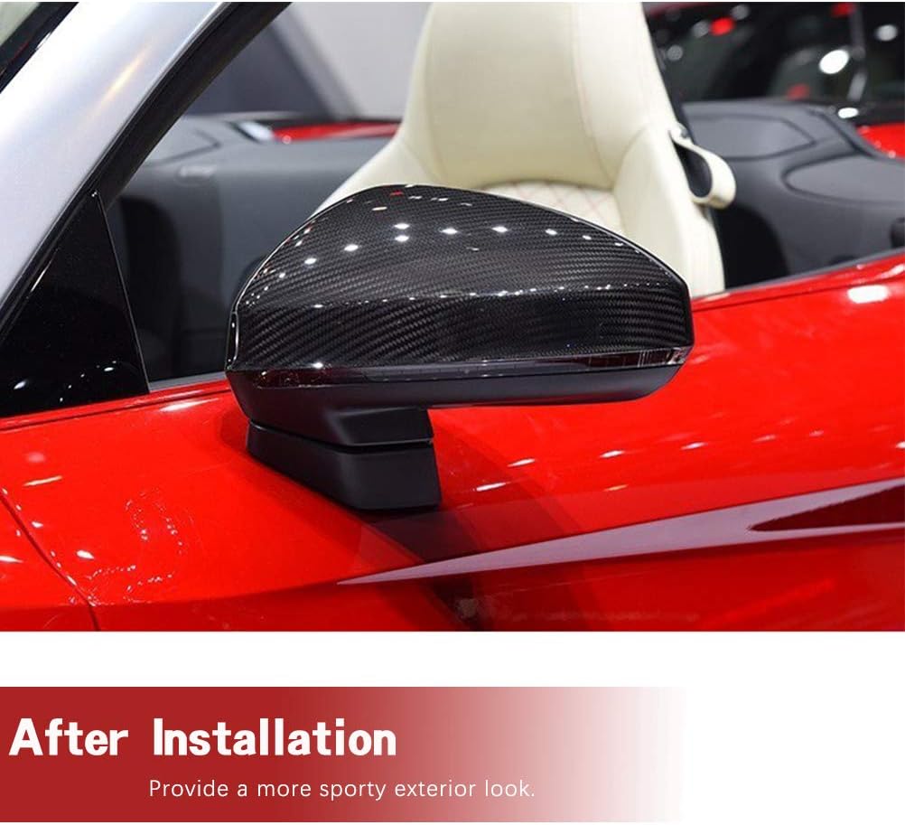 Carbon Fiber Mirror Covers fits for Audi TT MK3 Type 8S Coupe 2015-2019 2PCS Side Replacement Mirror Cover Cap Factory Outlet(Without Side Lane Assist)