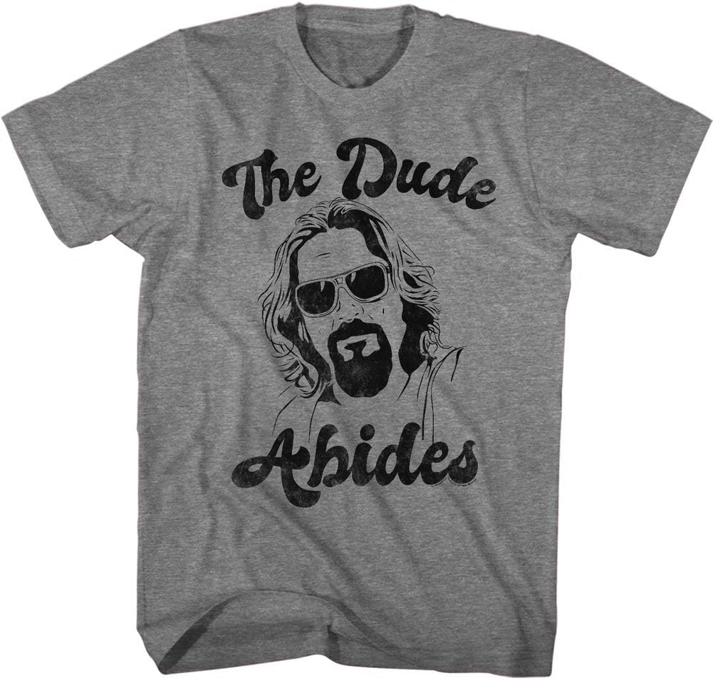 American Classics The Big Lebowski 90s Movie The Dude Abides Adult Short Sleeve T-Shirt Graphic Tee