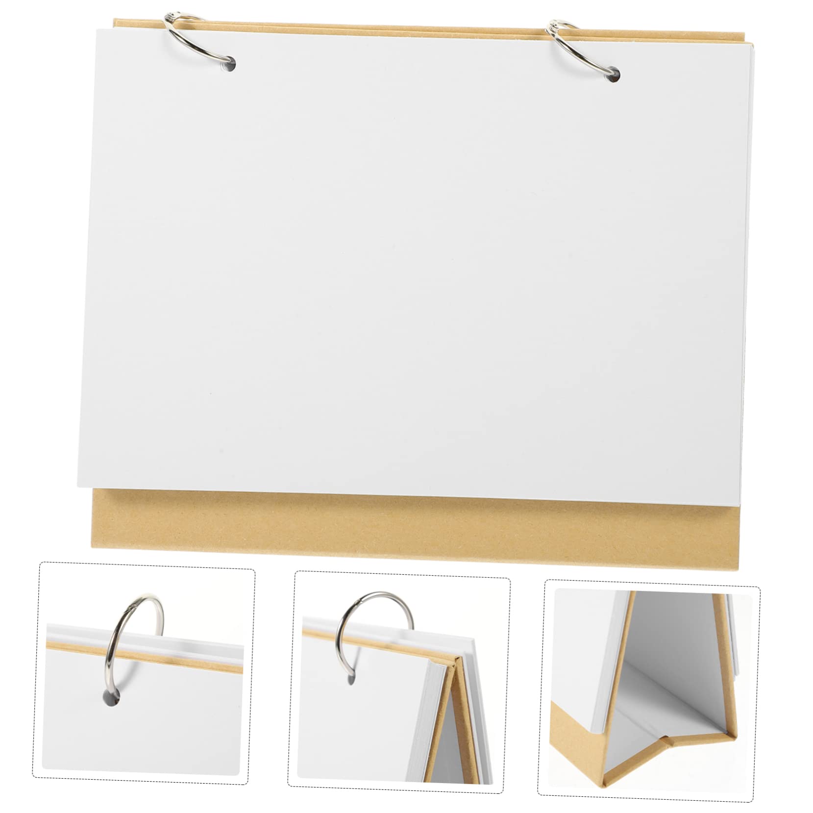 VILLCASE 5stücke Desktop Kalender Handgefertigter Tischkalender Weißem Karton Mit Robustem Design Und Leerem Seitenlayout Für Kreative Gestaltung Im Büro Zuhause Klassenzimmer