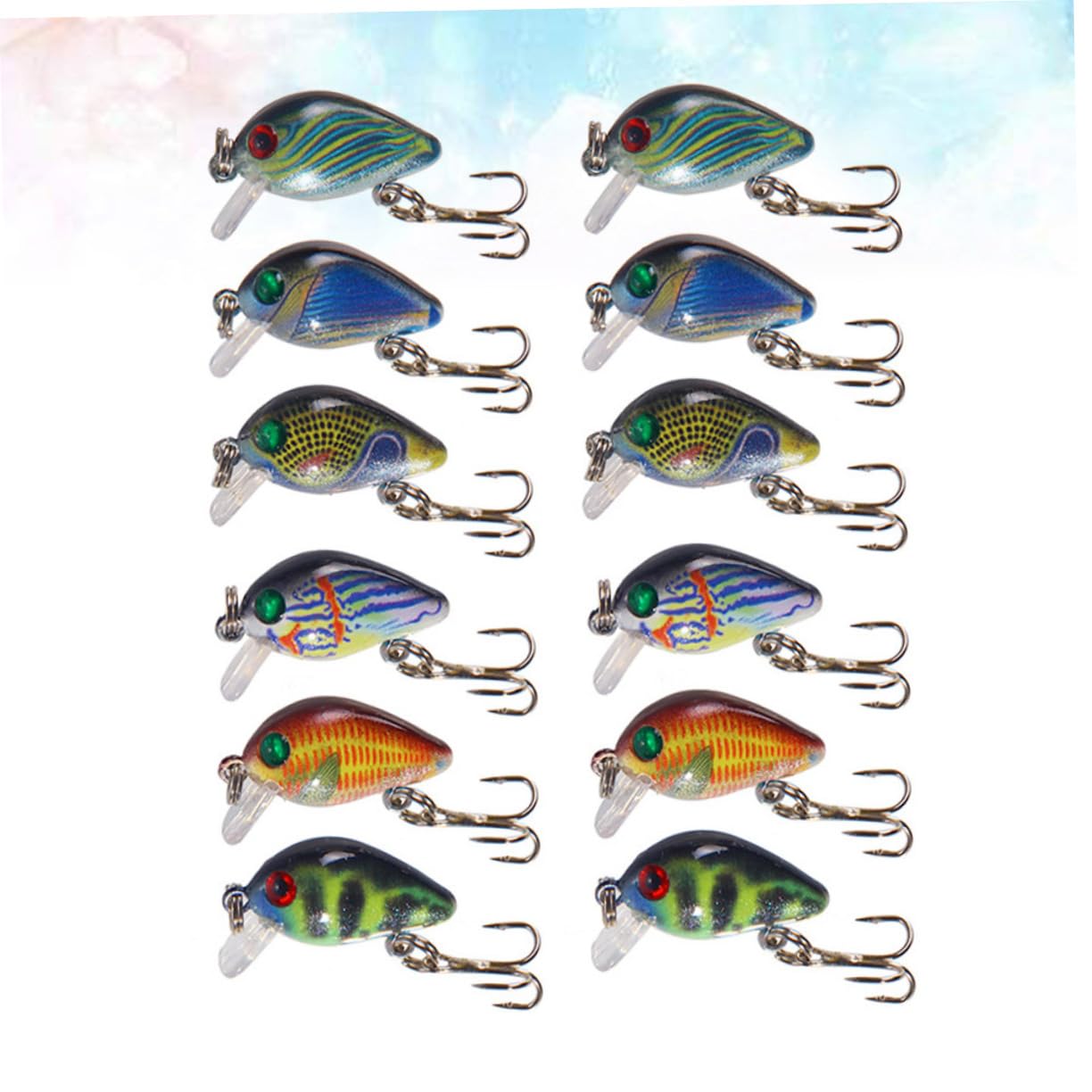 INOOMP Lot De 3 Leurres De Pêche Réalistes pour La Pêche en Eau Douce Accessoires 12 Pièces X 3