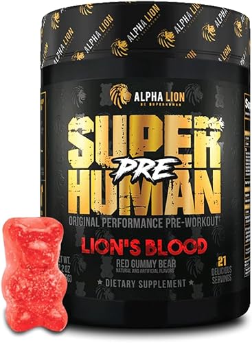 ALPHA LION Polvo de preentrenamiento, beta alanina, L-taurina y cafeína de tres fuentes para energía y enfoque sostenidos, óxido nítrico y citrulina
